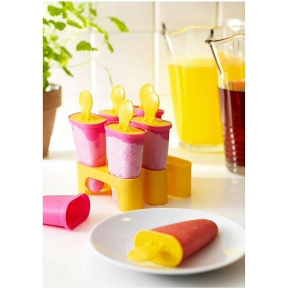 IKEA Reusable Frozen Ice Pop Molds Popsicle Maker Set 12 Blue Green Yellow Pink  - Picture 3 of 4